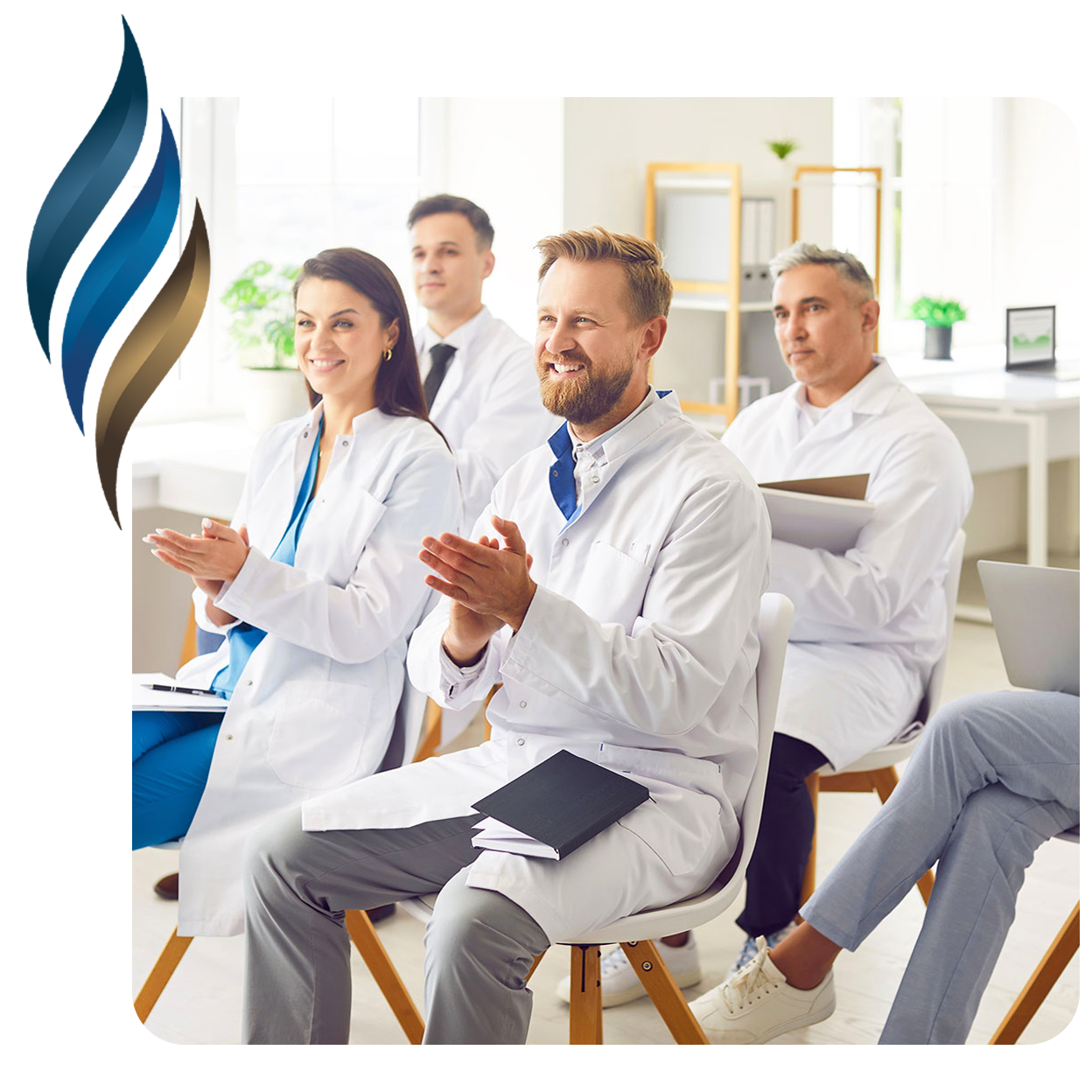 Dentists listening to a speech
